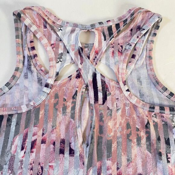 Calia Racerback Keyhole Tank Top Womens Size XS Multicolor Stripes Floral - Picture 4 of 12